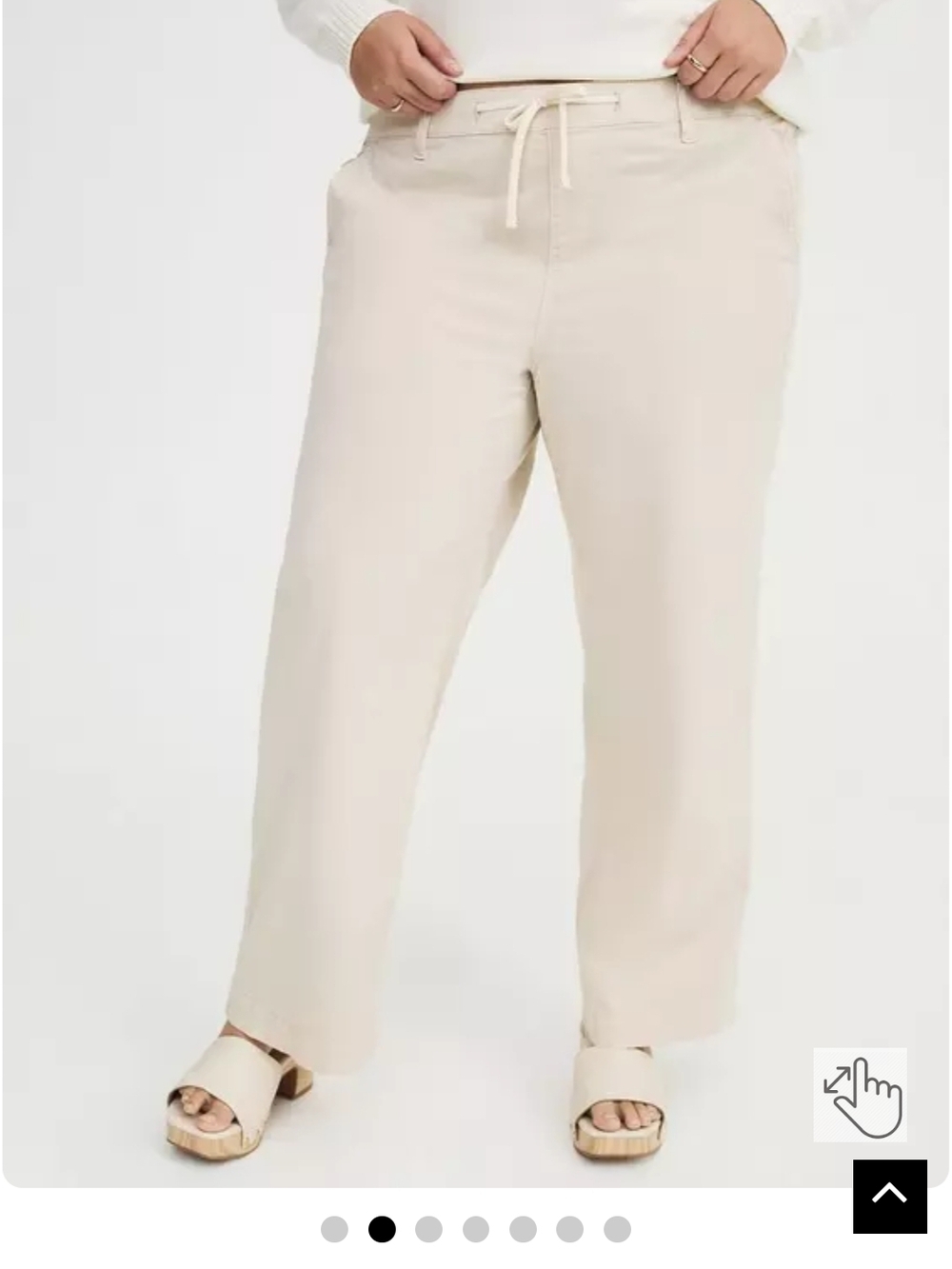 NWOT Torrid Cream Wide Leg Drawstring Pants